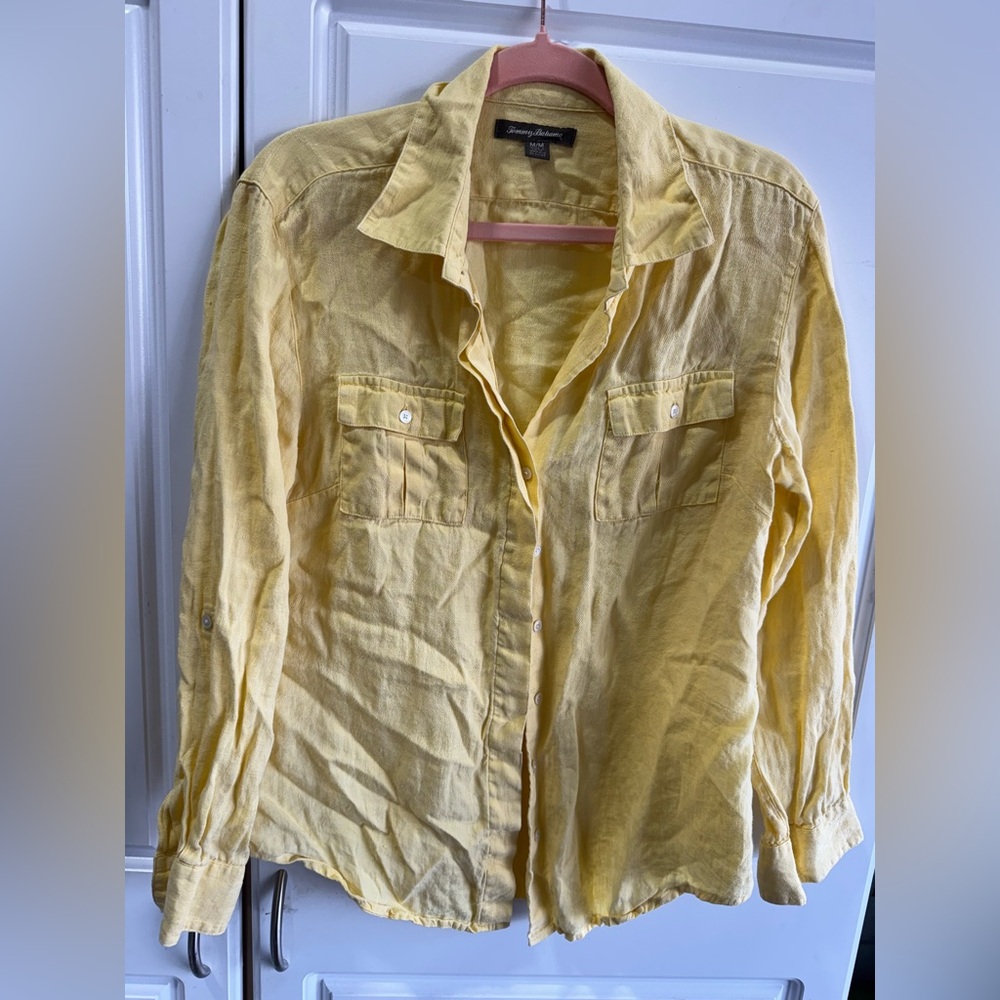 2/$8 SHIRTS 👚 SALE | Tommy Bahama Sunlit Yellow Textured Top